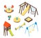 Kid Playground Elements 3d Icons Set Isometric View. Vector