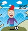 Kid playing soccer cartoon