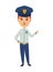 Kid profession policeman. Cartoon young person in professional uniform. Cute children occupation vector illustration