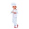 Kid Professions Concept. Little Girl Play Chef Cooker Character. What I Want to Be When Grow Up, Children Education