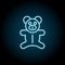 Kid reddy bear blue neon icon. Simple thin line, outline vector of amusement icons for ui and ux, website or mobile application