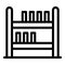 Kid room bookshelf icon, outline style