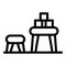 Kid room small chair icon, outline style