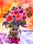 Kid\'s drawing of a colorful bouquet