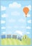 Kid\'s frame with train and balloon