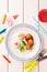 Kid`s meal dinner - meatballs, rice and broccoli