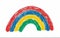 Kid\\\'s rainbow crayon drawing.