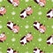 Kid\\\'s seamless pattern with funny cartoon cows