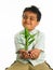Kid with sapling
