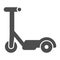 Kid Scooter solid icon, kid toys concept, Balance push bike sign on white background, roller scooter icon in glyph style
