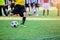 Kid soccer player do penalty shootout