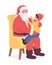 Kid talking to Santa semi flat color vector characters