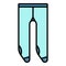 Kid tights icon color outline vector