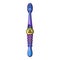 Kid toothbrush blue icon, cartoon style