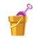 Kid toy or children plaything sand bucket scoop vector icon