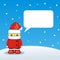 Kid on Winter with Santa Outfit with Speech Balloon Vector