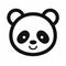 Kidcore-inspired Panda Face Icon: Clean And Simple Black And White Graphic Design