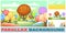 Kiddies on Candy Background. Set parallax effect. Cartoon sweet land. Boy and girl. Ice cream and caramel. Chocolate