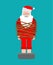 Kidnapped Santa Claus. Grandfather tied with rope. There will be no christmas