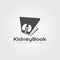 Kidney book vector logo design,healthcare and medical icon