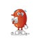Kidney cry with a tissue. cartoon mascot vector