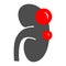 Kidney cyst solid icon, Human diseases concept, Tumor with cysts sign on white background, Polycystic kidney disease