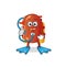 Kidney diver cartoon. cartoon mascot vector