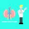 Kidney health care with doctor,stethoscope holding a cup of water in cyan background