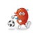 Kidney kicking the ball cartoon. cartoon mascot vector