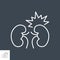 Kidney pain related vector thin line icon.