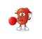 Kidney pantomime blowing balloon. cartoon mascot vector