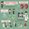 Kidney stone infographic. Detail medical set elements