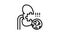 kidney stones gout symptom line icon animation