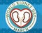 Kidneys and Heart inside Round Button for World Kidney Day, Vector Illustration