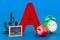 Kids ABC, fluffy letter A with apple, alarm clock, abacus, accordion, anchor. 3D rendering