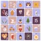Kids advent calendar christmas template. Holiday decorative cards for childish funny time. Xmas tiny gifts, creative
