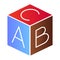 Kids alphabet block flat icon. Toy cube color icons in trendy flat style. Educational block gradient style design