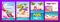 Kids aquapark pool party banners set, invitation