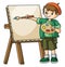 Kids Artist Painting on Canvas Color Illustration Design