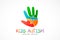 Kids Autism Hand logo. Vector Illustration