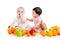 kids babies eating healthy food fruits