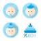 Kids baby flat icon set . Children vector set