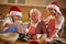 Kids baking cookies with grandmother on xmas