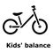 Kids balance bike icon, simple style