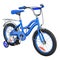 Kids Bicycle for boys with training wheels, blue color. 3D rendering