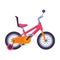 Kids Bicycle, Ecological Sport Transport, Pink Bike Side View Flat Vector Illustration