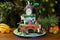 Kids birthday party cake - forest consept