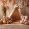 Kids Birthday Photography Backdrop, Cake Smash Backdrop, studio backdrop, boho tipi