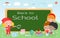 Kids and blackboard, Children and board, kids education, education concept, back to school template with kids, Kids go to school,