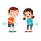 kids boy and girl farting  illustration